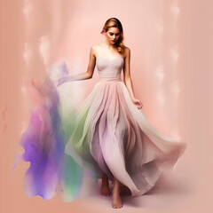 pastel colors modern woman fashion