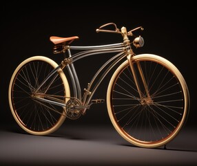 Fototapeta premium futuristic racing bicycle from the year 1850 - created using generative Ai tools