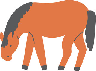 Illustration of a cartoon horse