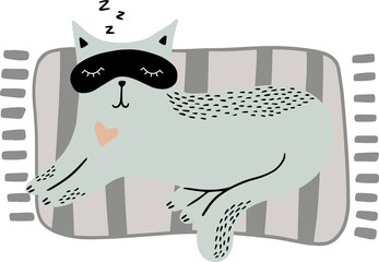 Cat character. Cute kitty illustration. 