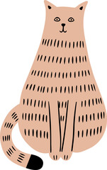 Cat character. Cute kitty illustration. 