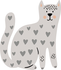 Cat character. Cute kitty illustration. 