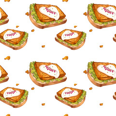 Bread Pattern 3000 x 3000 Px DPI 300. PNG RGB	
