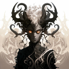 A Painting of a Horned Sorceress