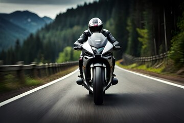 motorcycle rider in motion
