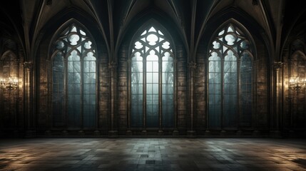 Obraz premium Mystical Passage: Shadowy Fantasy Hallway