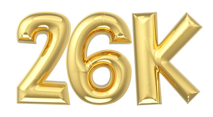 Number Follow 3D Gold 