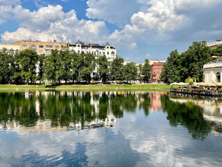 Fototapeta na wymiar Patriarch's Ponds in Moscow in the summer