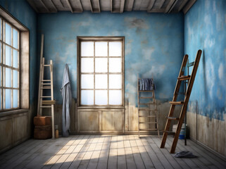 craft artistic paint tool art creative workspace artist workshop design. Generative AI.