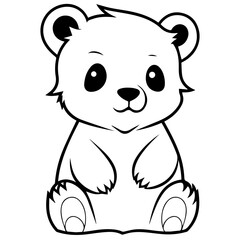 Obraz na płótnie Canvas baby bear coloring page drawing