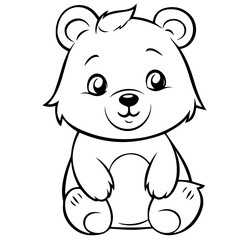 baby bear coloring page drawing