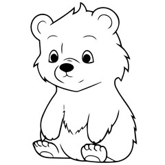 baby bear coloring page drawing