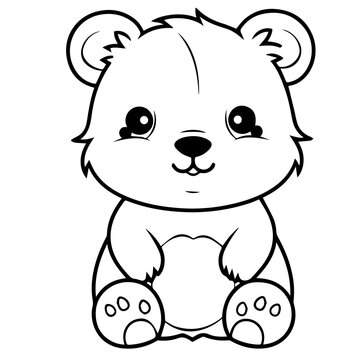 baby bear coloring page drawing