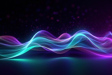 Fototapeta premium abstract futuristic background with pink blue glowing neon moving high speed wave lines and bokeh lights. Data transfer concept Fantastic wallpaper