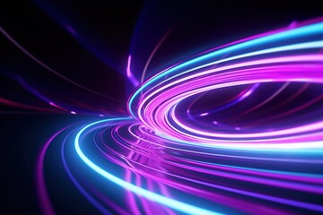 Obraz premium abstract futuristic background with pink blue glowing neon moving high speed wave lines and bokeh lights. Data transfer concept Fantastic wallpaper
