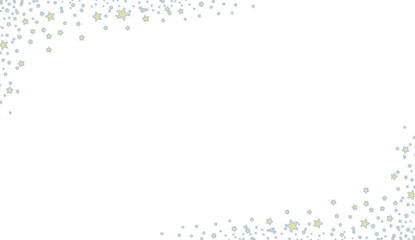 Transparent Golden Stars Light Effect Glitter Sparkle Border. Flash Of Light