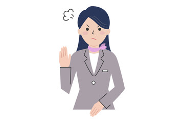 怒っているスーツの女性のイラスト素材