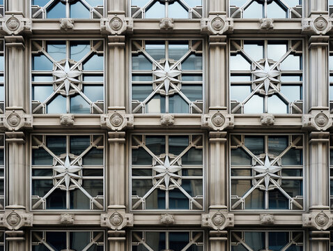 This mesmerizing close-up shot focuses on the repetitive patterns and textures found in architectural details, such as windows, doors, or decorative tiles on buildings.