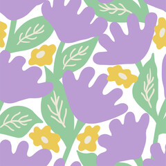 Modern seamless pattern with flowers. 