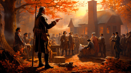 The first proclamation of Thanksgiving. George Washington announced that Thanksgiving would be on November 26th.