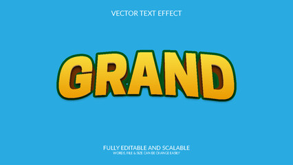 Grand 3D Fully Editable Vector Eps Text Effect Template Design