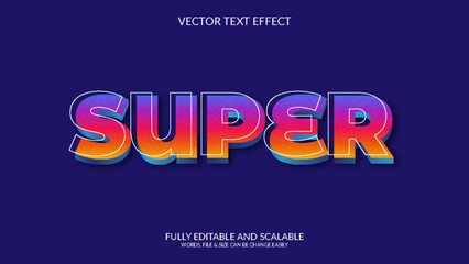 Super 3D Fully Editable Vector Eps Text Effect Template Design