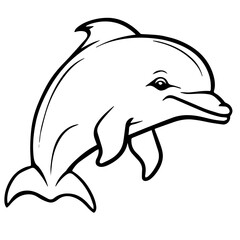 Dolphin coloring page outline drawing
