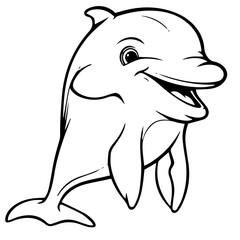Dolphin coloring page outline drawing