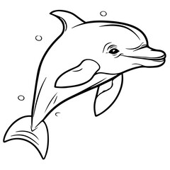 Dolphin coloring page outline drawing