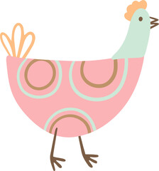 Chicken  illustration. Cute flat hen.
