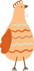 Chicken  illustration. Cute flat hen.