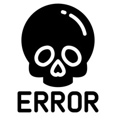 error, skull, malware
