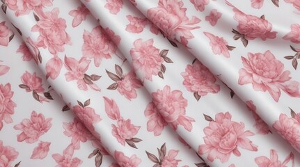 Silk Fabric - Flowes Pattern - Generative AI 
