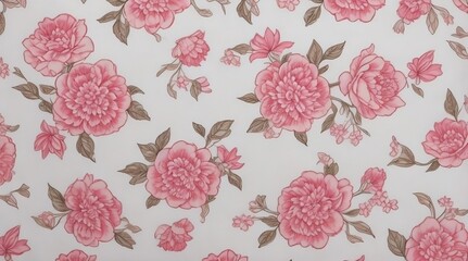 Silk Fabric - Flowes Pattern - Generative AI 
