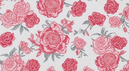 Silk Fabric - Flowes Pattern - Generative AI 
