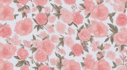 Silk Fabric - Flowes Pattern - Generative AI 
