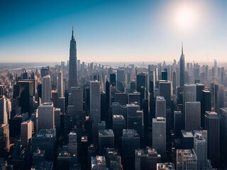 Obraz premium futuristic building city background City landscape and road in cinematic daylight generative ai illustration art