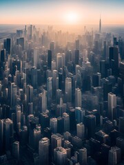 Obraz premium futuristic building city background City landscape and road in cinematic daylight generative ai illustration art