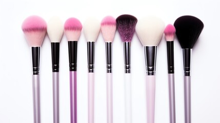 Cosmetic brush on a white background
