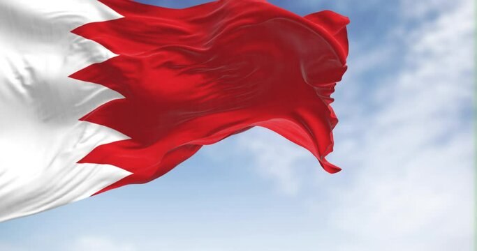 National flag of Bahrain waving on a clear day