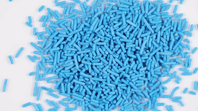 Shiny blue candy cake sprinkles