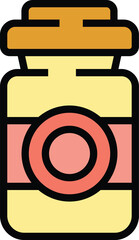 Medical pills jar icon outline vector. Medicine pill. Pharmacy prescription color flat