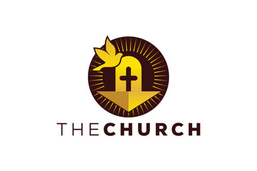 Trendy and Professional letter N church sign Christian and peaceful vector logo