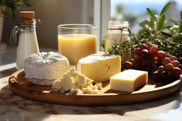 Dairy Selection: Milk, Cheese, Cottage
