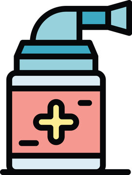 recommend clip art: Respiratory equipment icon outline vector. Medical mask. Hospital oxygen color flat
