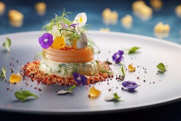 Gourmet cuisine in elegant service. AI generated