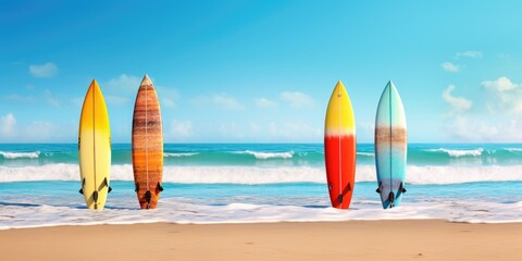 Surfboards with Beach Background