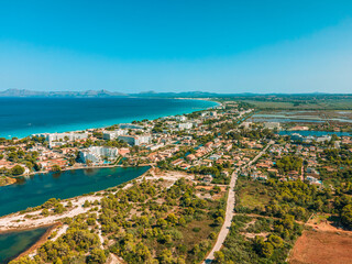 Obraz premium Platja de Muro, Mallorca, Spain - Drone Aerial Photo