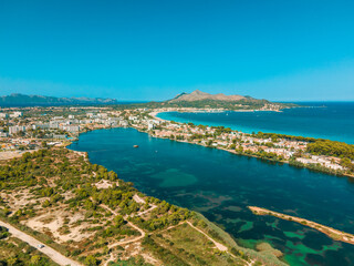 Fototapeta na wymiar Platja de Muro, Mallorca, Spain - Drone Aerial Photo