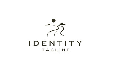 abstract image of the river logo icon flat vector template